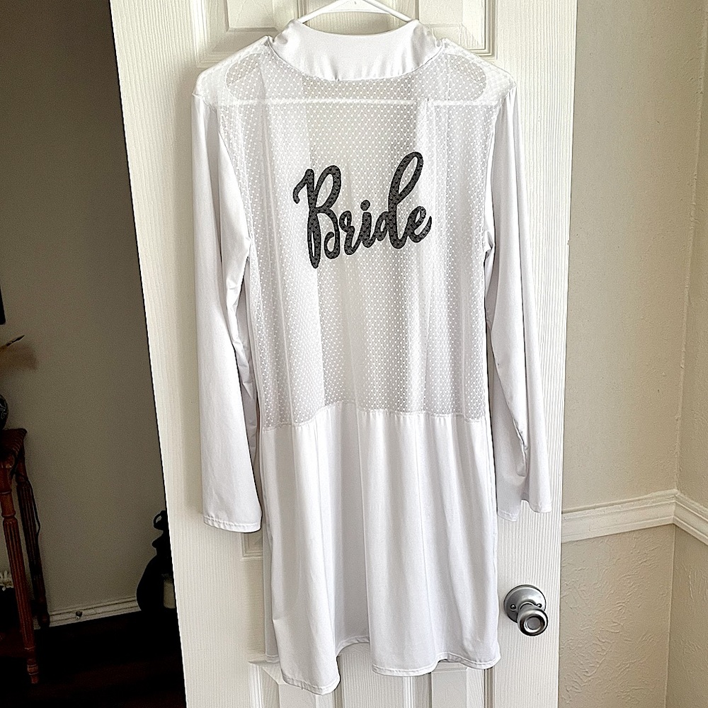 Barbie Style "Bride" White Robe Swim Suit Cover ONE SIZE